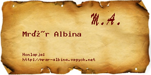 Mrár Albina névjegykártya